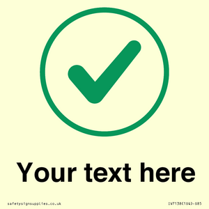 Custom plain background, green tick in circle sign